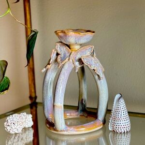 Hand made ceramic porcelain candle holder. Made with love on Kauai.